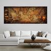 Old Vintage Nautical Treasure Map Canvas Painting Retro World Map Posters and Prints for Living Room Study Room Decor No Frame