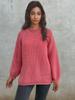 Women's Plus Size Chunky Knit Roll Neck Sweater - Solid Color Loose Pullover for Autumn/Winter