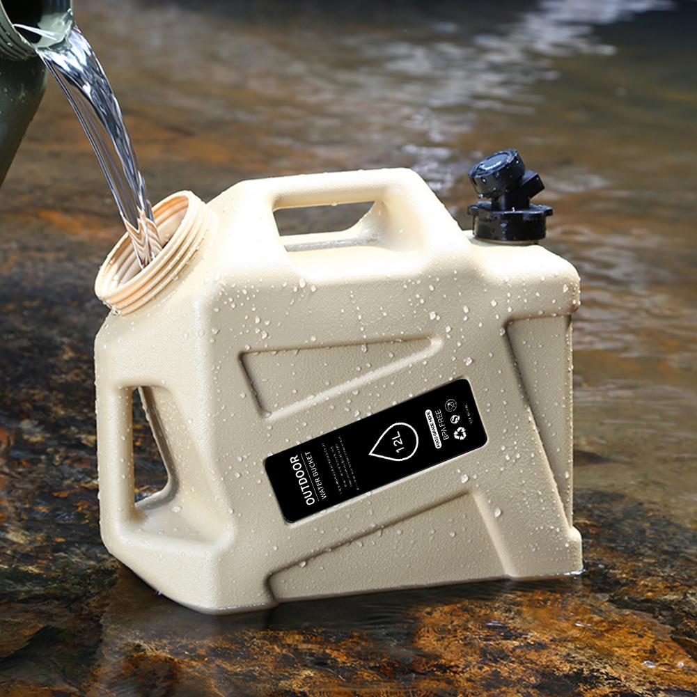 12L Camping Water Container with Spigot Water Storage Jug Large Capacity Water Dispenser Carrier for Vehicle Car Outdoor Camping