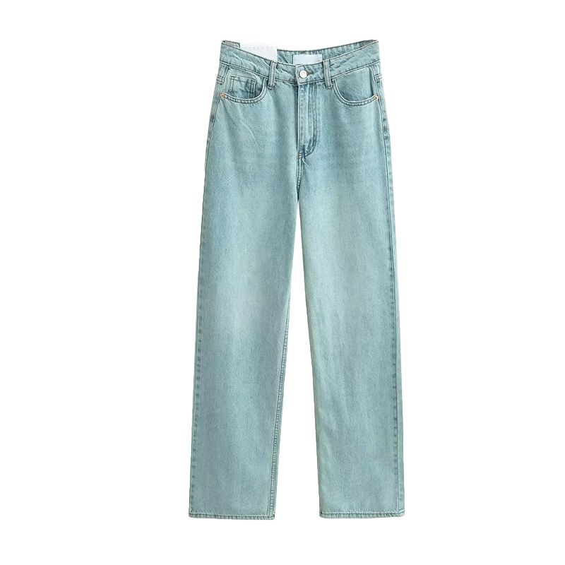 And Winter New Arrival European and American Beauty Bloggers Ins Style Easiest for Match High Waist Wide Leg Pants Loose Straight-leg Mop Denim Female