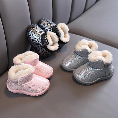 Winter Baby Girl Shoe Warm Comfort Walkers Velvet Casual Versatile Baby Shoes Non Slip Simple Cotton Shoe Daily Trendy Snow Boot