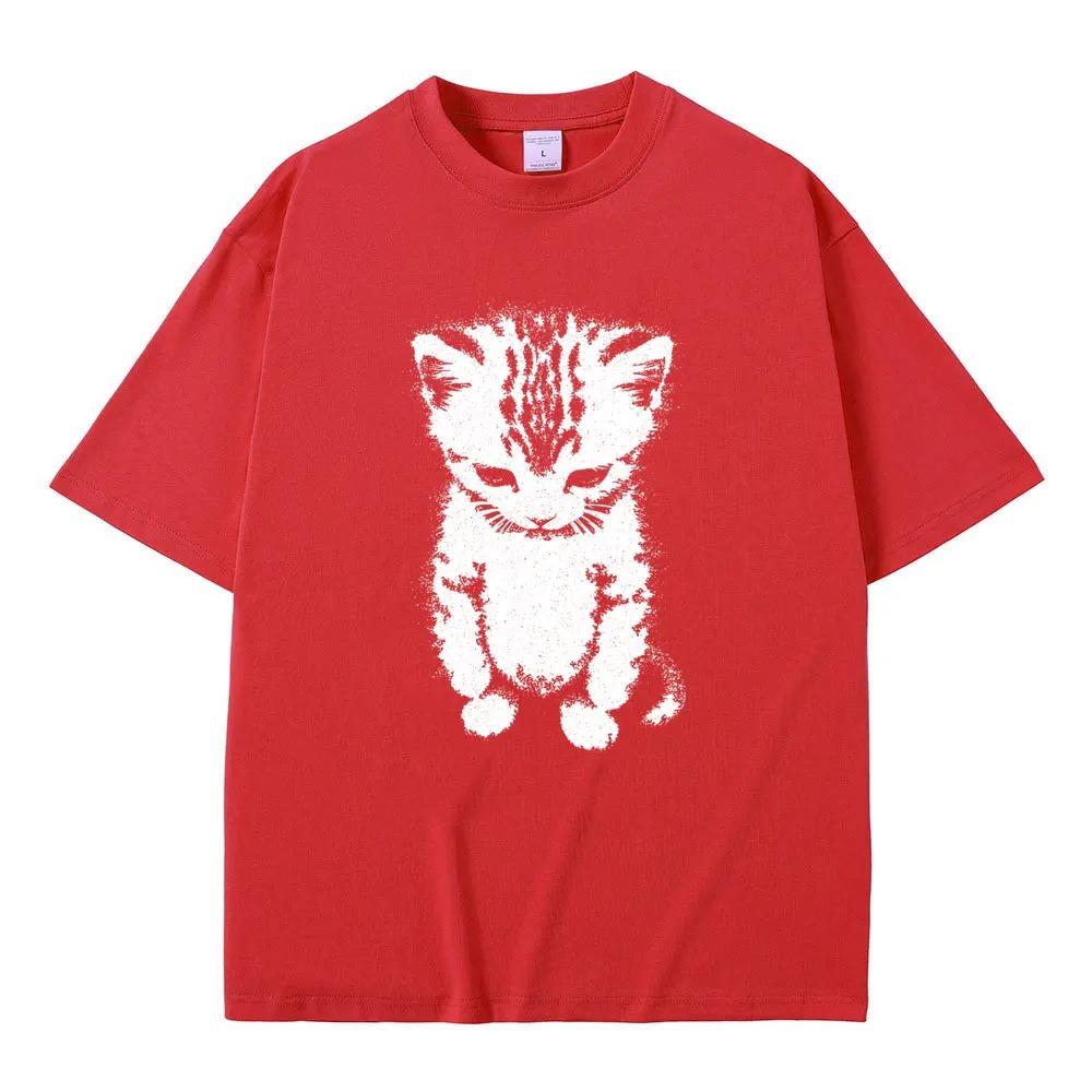 El Gato Sad Crying Cat Funny Meme Graphic TShirt  Unisex Mens Casual Humorous Vintage Oversized Cotton Short Sleeve Tshirts