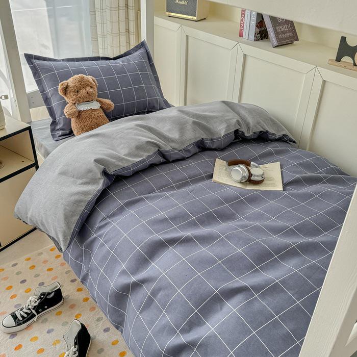 Dormitory/Student Bedding Set: Includes 3-Piece Bed Sheet & Duvet Cover and 6-Piece School Bunk Bed Set.