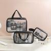Cartoon Transparent Makeup Bag Set With Waterproof Pvc Material For Daily Storage And Travel Convenience