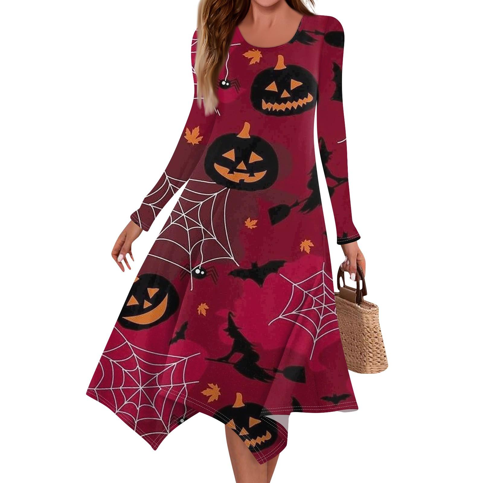 

Модное женское платье трапециевидной формы с длинным рукавом. Осенний повседневный пуловер с круглым вырезом. Свободное платье с карманами. S винный