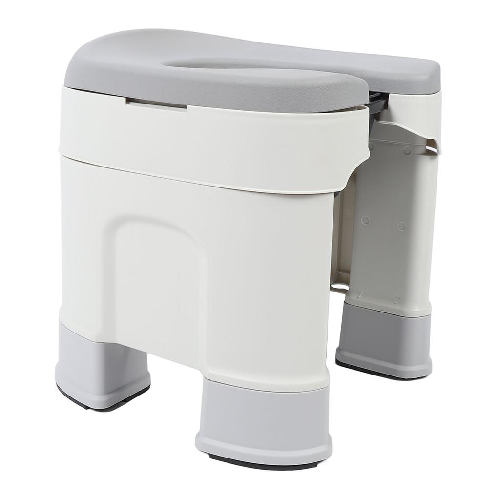 Adult Portable Toilet Home Indoor Bedroom Bedside Use for Elderly Pregnant Women Grey