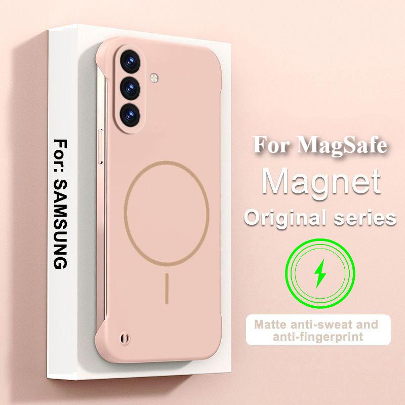 Original For Magsafe Ultrathin Framel Phone Case For Samsung A57 A37 A17 A56 A36 A26 A16 A55 A35 A15 A05 A54 A53 A34 Matte Cover