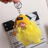Cars Key Ring Jewelry Gift Sleeping Baby Doll Pompom Keyring Fluffy Plush Doll Plush Keychain