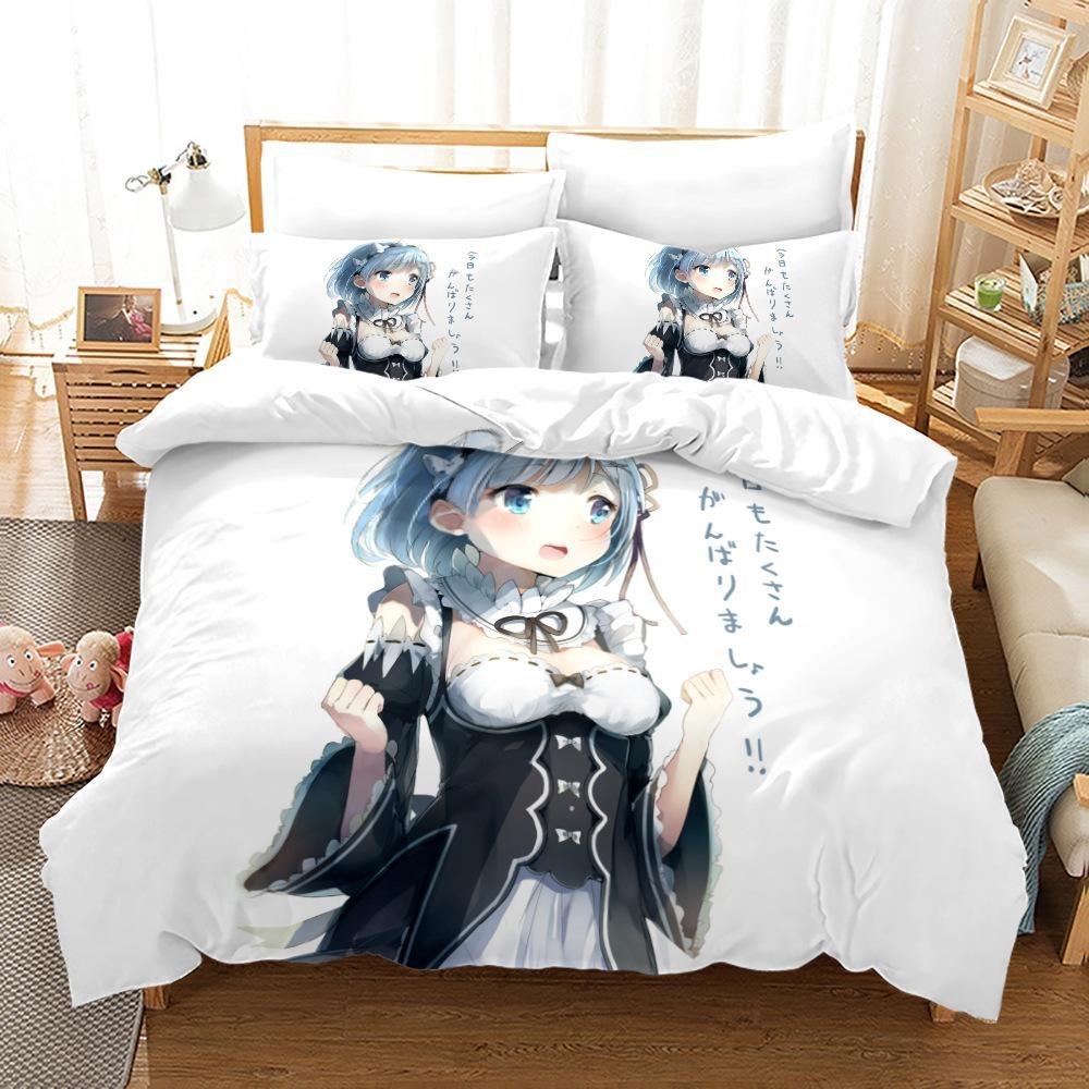 Anime Beauty Printed 3D Bedding Set Luoli Beauty Duvet Cover Pillowcase 2/3 Boy Animation Fan Quilt Cover AU/DE/EU/ES Full Size Quick Drying Bedspread