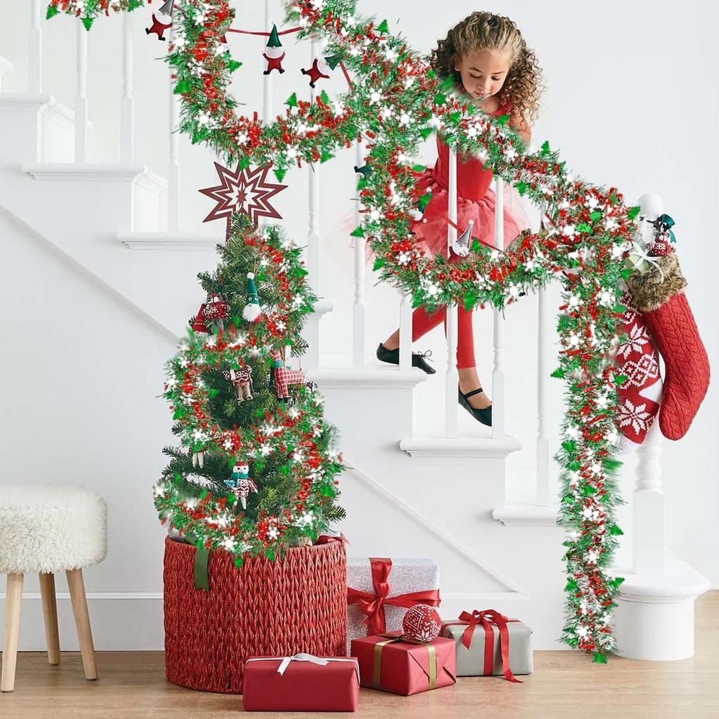 2m Christmas Ribbon Garland Snowflake Christmas Tree Ribbon