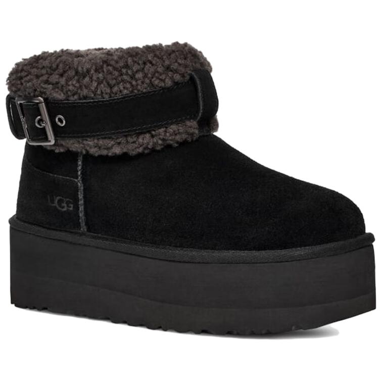 UGG Sheepskin Versatile Comfortable Trendy Fashion Short Snow Boots Women boots Black 1144041-BLK