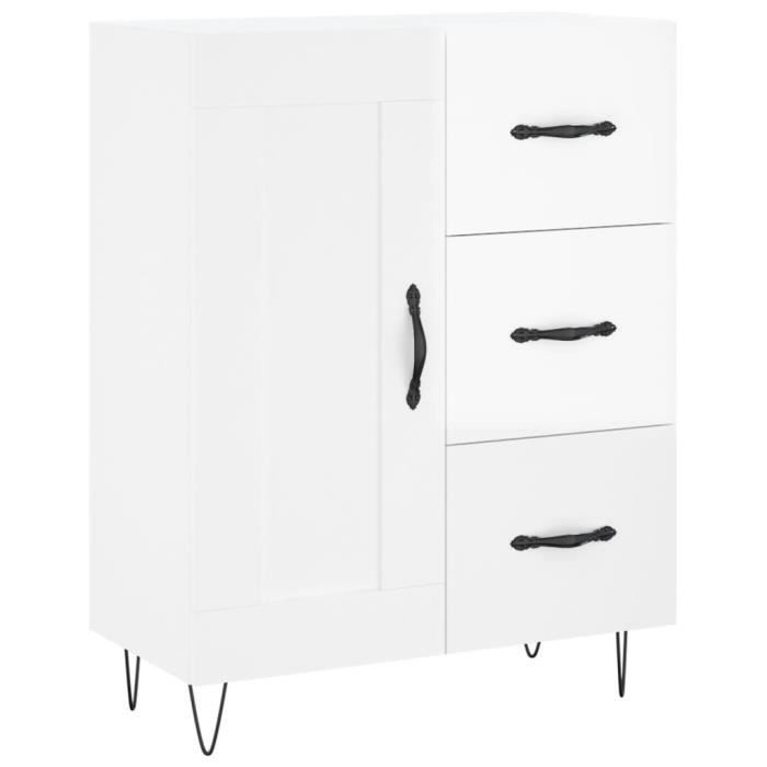 VidaXL Buffet High-Gloss White 69.5x34x90 Cm Engineered Wood 830254