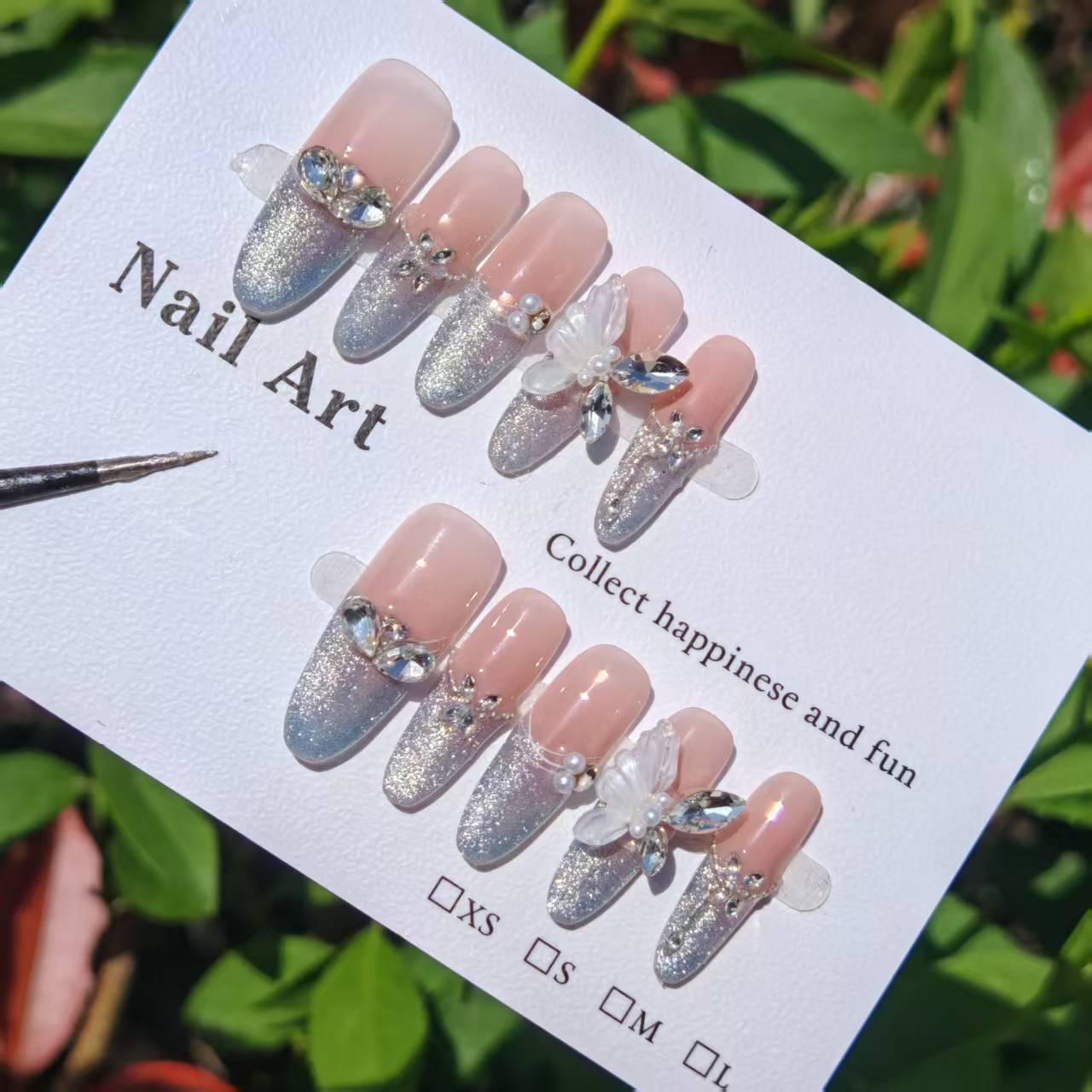 

Ручная работа Кошачий глаз Змея Нейл-арт со стразами - Счастливые и Универсальные Блестящие Патчи Extra Small XS