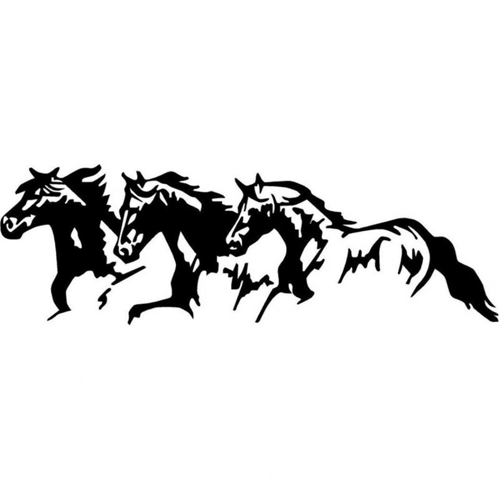 Running Horses Fashion Car Vehicle Self-Adhesive Sticker Waterproof Decal Decor