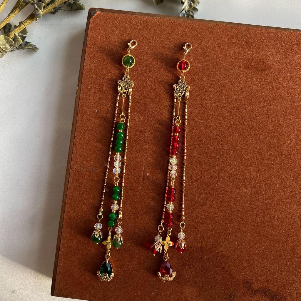 Handmade Ancient Style Hanfu Pendant with DIY Tassel for Hairpins, Bracelets, and Ornaments