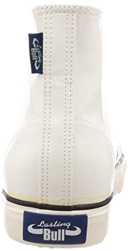 Fukuyama Rubber LBS-803 Men's Casual Sneakers with Steel Toe Cap and Slip-Resistant Sole, High-Visibility, Lasting Bull, White, Size 25cm, 2E