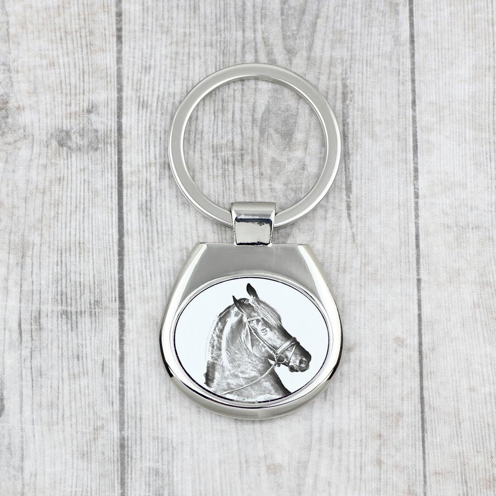 Friesian Horse - Keychain with a Horse, Keychain with a Print, Personalized Pendant from the Art-Dog Brand