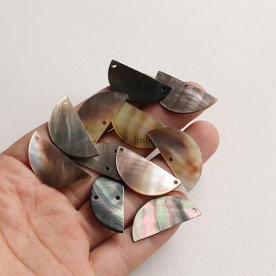 Blacklip Mother-of-Pearl Half-Round Slices - 14x30mm Hair Accessories for Earrings & Hairpins DIY Jewelry