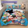 3pcs Dragon Ball Character Printed Quilt Set - Includes 1 Quilt Cover and 2 Pillowcases, Machine Washable - Suitable for All Seasons.H024