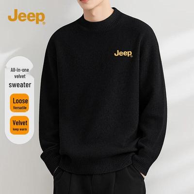 Men's Fleece-Lined Semi-High Neck Sweater