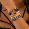 Halloween Multilayer Stretch Bracelets For Women BOO Letter Ghost Pumpkin Clay Beads Stretch Bangles Party Costume Charm Jewelry