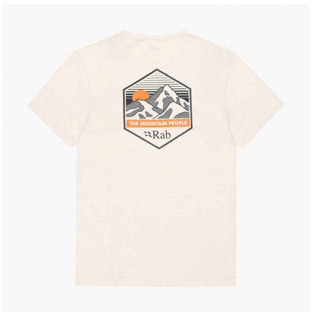Rab Men S T ShirT STance mounTain Peak Logo Qcb 66 Ecru