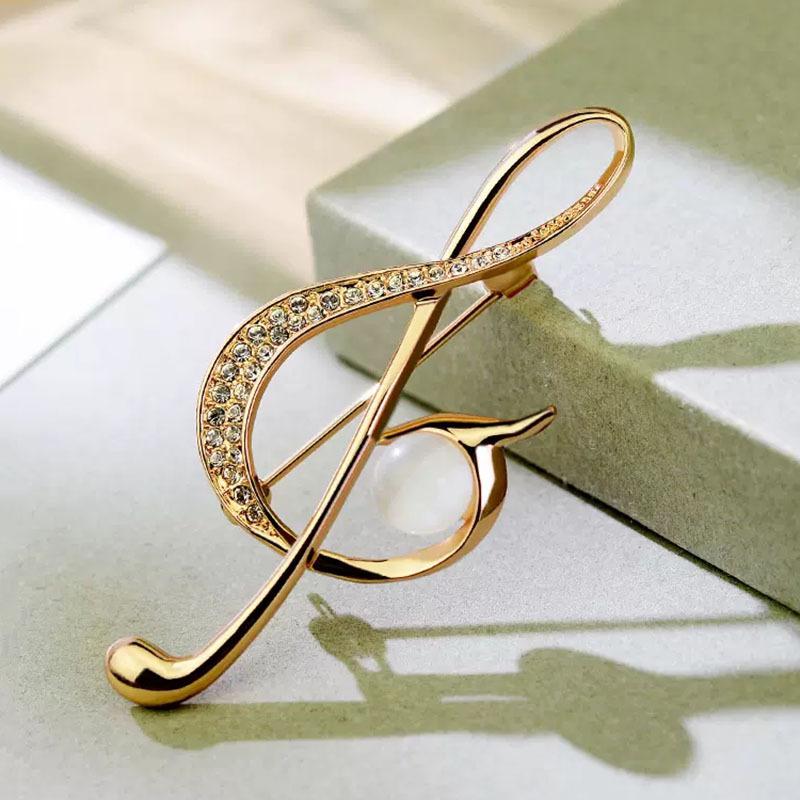 

Брошь в виде музыкальной ноты, изысканный женский корсаж, модная одежда, булавка для костюма, аксессуары