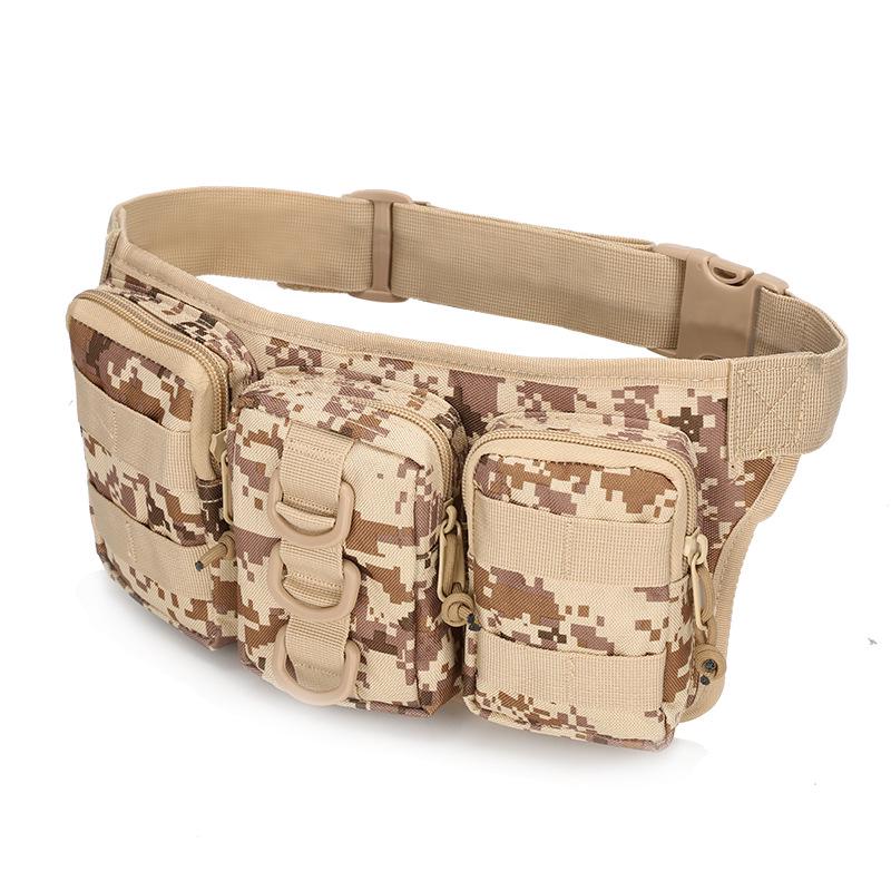 Tactical Camouflage Waterproof Fanny Pack for Outdoor, Cycling, and Mountaineering with Three Compartments
