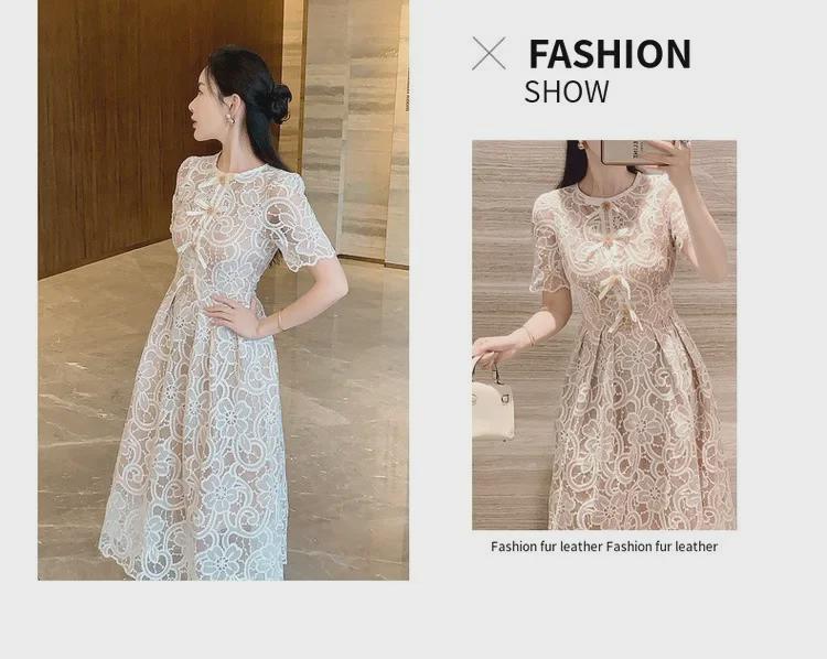 2024 Summer French Lace Princess Dress: Light Luxury, Retro Waist Design