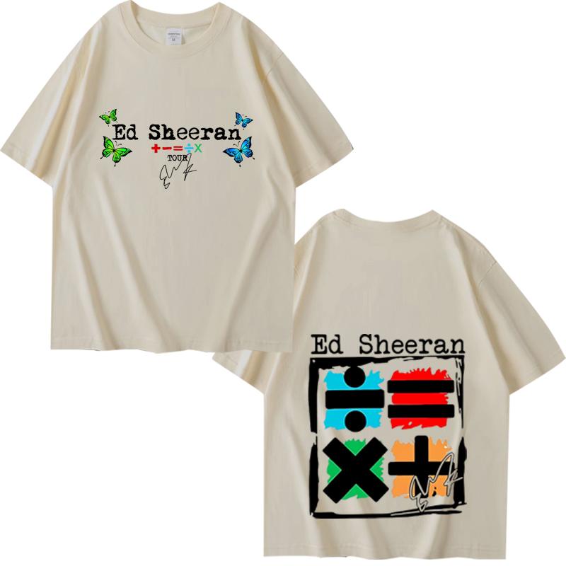Ed Sheeran Mathematics Tour T-Shirt neu Herren Damen lustig Oversize 100% Baumwolle Mode Kurzarm Sommer Druck Unisex Tops