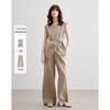 Demana Linen Blend Sleeveless Top & Wide-Leg Pants Set