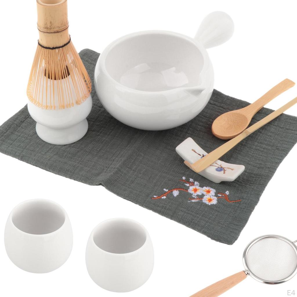 Japanese Matcha Tea Set Accessory, Sifter Traditional Whisk Spoon and Holder Bowl for