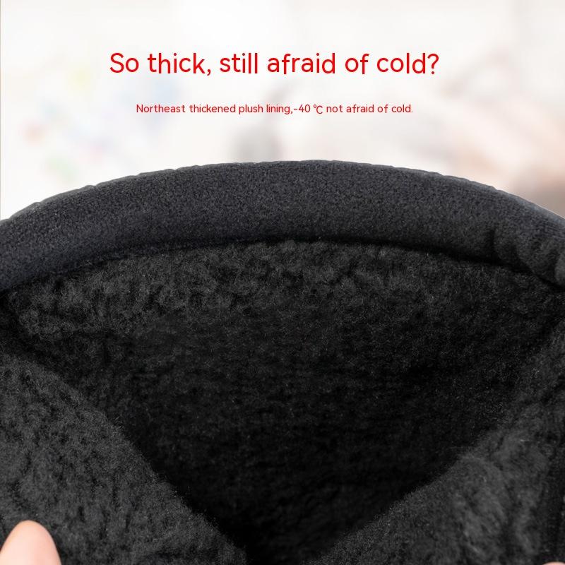 Kortrørssnøstøvler for par vinterfortykkede sklisikre snøstøvler bomullssko Plysj for kvinner Varme sklisikre snøstøvler