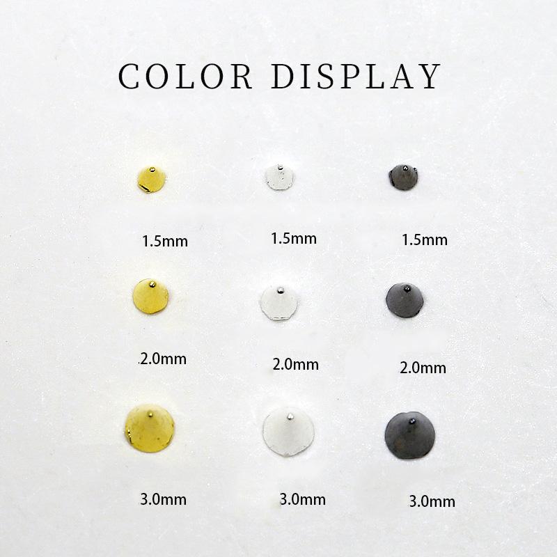 100/1000Pcs Punk Metal Rivet Nail Charms 1.5/2/3Mm Cone Black Silver Gold Studs Nail Jewels Decoration Diy Crafts Manicure