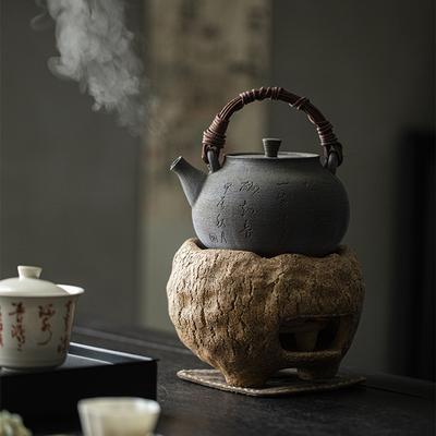 Chinese Retro Handmade Wood Fired Teapot with Lifting Beam, Tea Maker, Charcoal Stove, Boiling Water Kettle