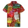 Kleurrijk Snoep Lolly Hawaïaans Shirt Voor Mannen Fudge Revers Overhemden Harajuku Mode Korte Mouw Straat Knopen Blouse