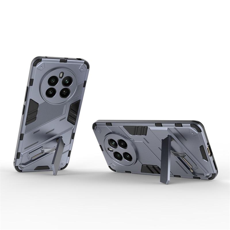 For Realme 12 4G Case Realme 12 4G Cover Shockproof TPU Armor PC Silicone Stand Holder Protective Phone Back Cover Realme 12 4G