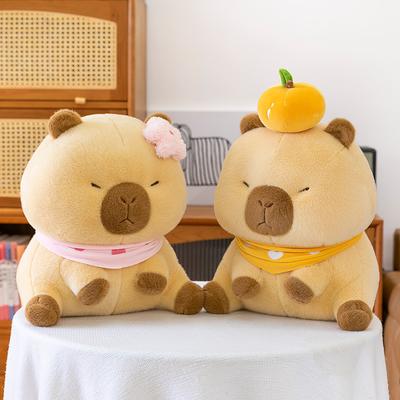Love Kapibara Doll Plush Doll Summer Good Persimmon Scarf Couple Capybara Doll Grab Machine