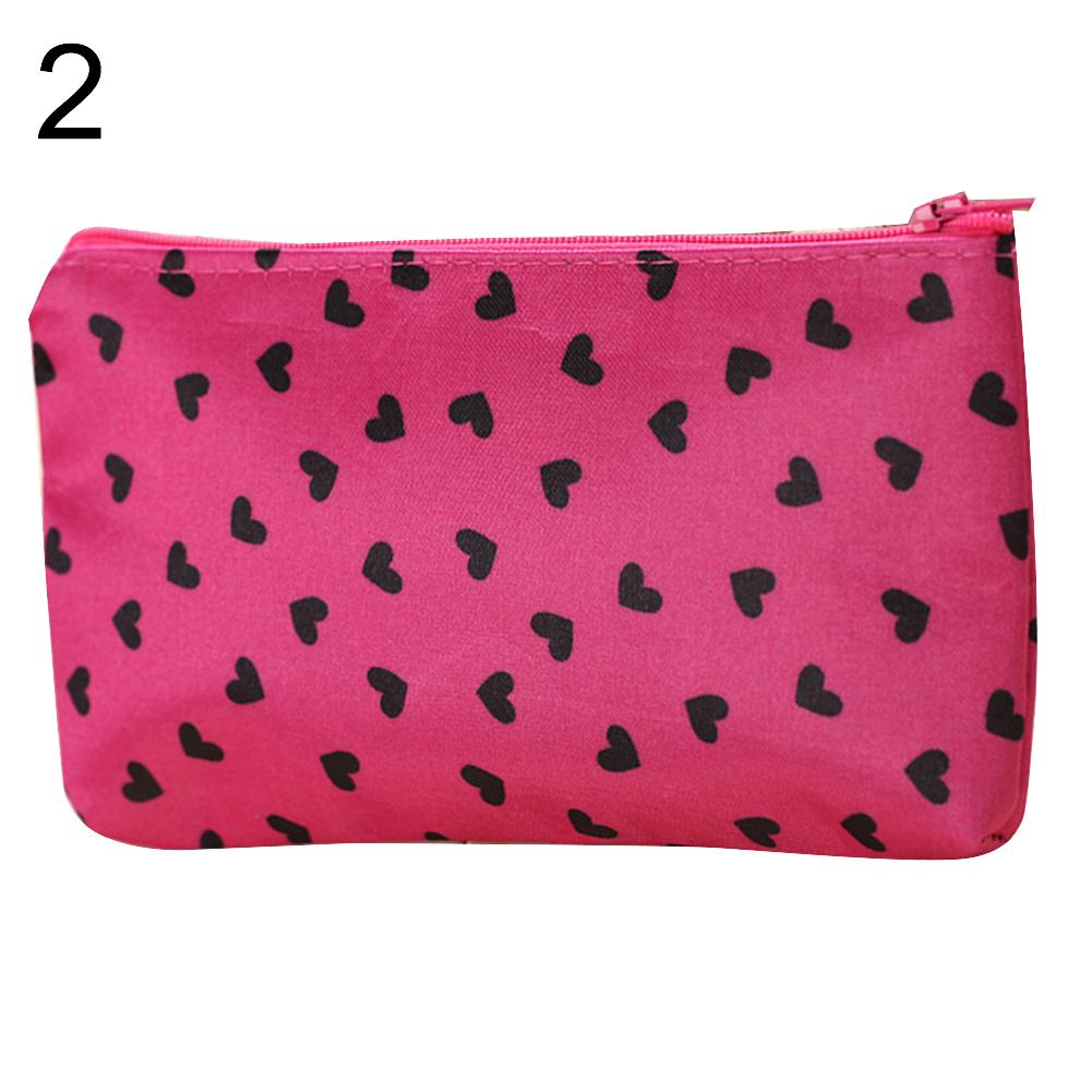 Yousheng Case Heart Dot Print Toiletry Wash Organizer Portable Travel Cosmetic Bag Makeup