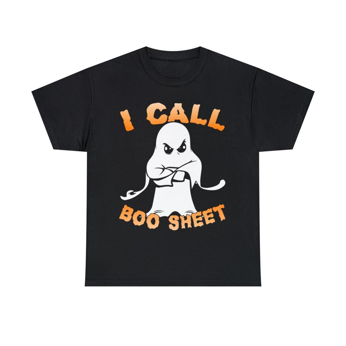 I Call Boo Sheet Ghost Funny Halloween Graphic Tee Shirt, S-5XL 2XL