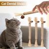 Cat Teeth Grinding Stick Toy Interactive Cat Chew Stick for Teeth Cleaning Wooden Cleaning Silvervine Chew Stick Cat Dental Toy