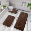 Toilet Seat Cover 3Pcs Set Bath Mat Shower Room Floor Rug Home Bathroom Anti-Slip Absorbent Doormat Pebbles Bathtub Decor Carpet