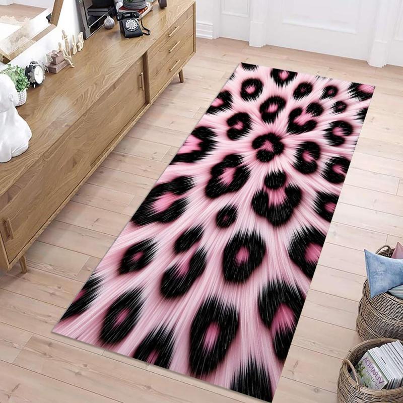 Klassiek Luipaardprint Runner Kleed Bruin Zwart Kunstbont Luipaardpatroon Tapijt Hal Slaapkamer Boerderij Huisdecoratie 40x120cm Felt