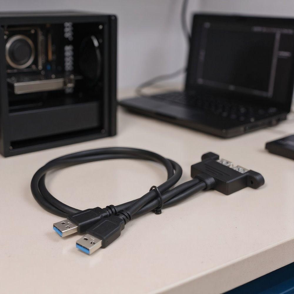 50cm USB Extension Cable 2 Ports Dual USB Front Panel Header USB 3.0 Cable  Computer Accessory