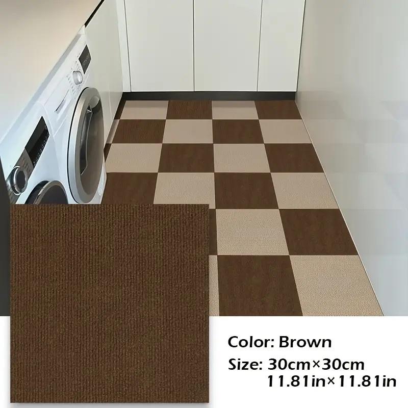 10pcs /set 11.81 inch DIY self-adhesive tile carpet, PVC backing anti slip floor mat, suitable for living room,home decoration