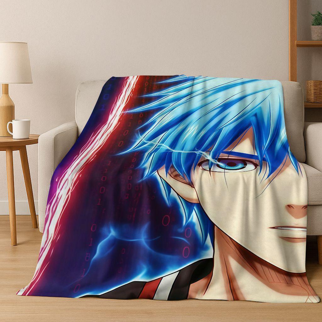 Anime Kuroko's Basketball Cartoon Art Flannel Blanket,Cozy Soft Throw Blanket for Home Bedroom Bed Sofa Picnic Cover Gift Kids