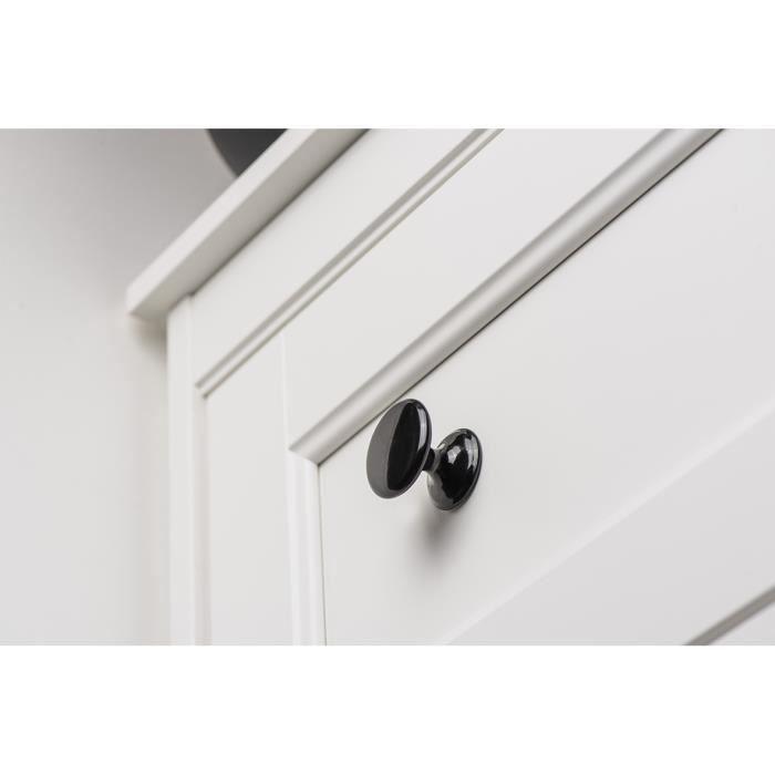 Nábytkové knoflíky Kulaté zamak lakovaný - Sada 4 kusů - Černá - V.27 x š.33 x H.33 mm
