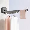 Wall Mounted Retractable Clothes Hanger Large Bearing Capacity Foldable Clothes Drying Rod  Balcony