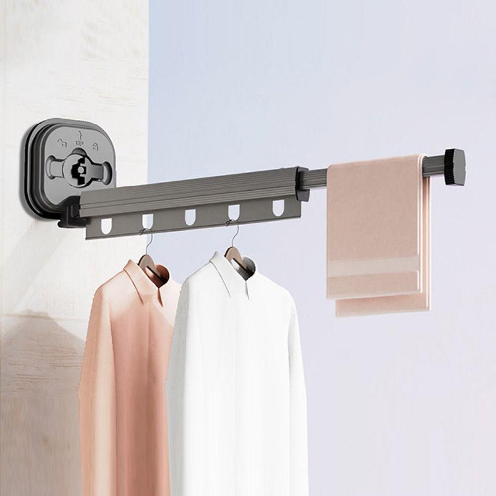Wall Mounted Retractable Clothes Hanger Large Bearing Capacity Foldable Clothes Drying Rod Balcony