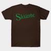 Men Black Print T-shirt Slainte No-Cut Transfer Paper Print Cotton Tshirt